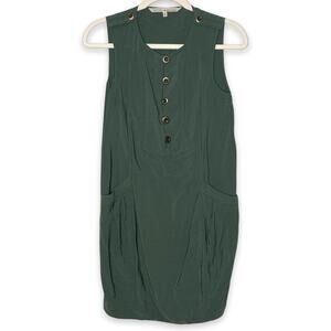 3/$20 RACHEL BY RACHEL ROY olive green sleeveless cargo shift dress SZ XS